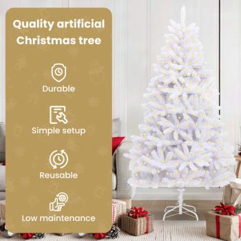 Künstlicher Weihnachtsbaum Weiß 180 cm PVC und Metall