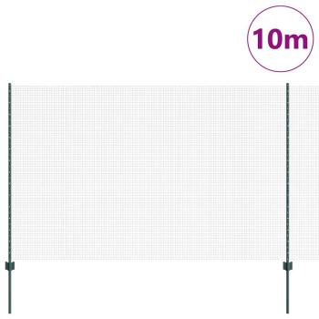 Geschweißter Drahtzaun mit Pfosten 10 x 1,5 m Verzinkter Stahl