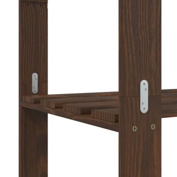 Lagerregal mit 3 Böden Braun 60x38x90 cm Massivholz Kiefer