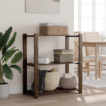 ARDEBO.de - Lagerregal mit 3 Böden Schwarz 80x38x90 cm Massivholz Kiefer