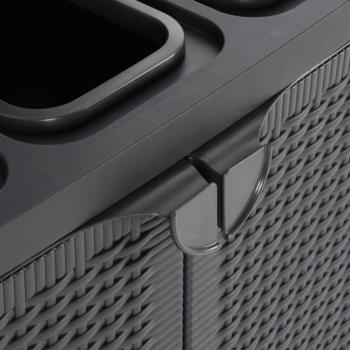 Mülleimer mit 2 Türen Schwarz 65x45x88 cm PP