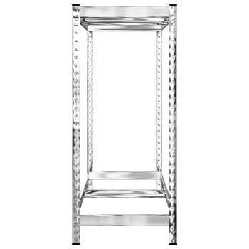 Reifenregal mit 2 Böden Silbern 110x40x110 cm Stahl