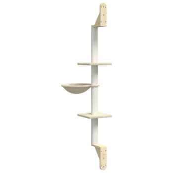 Kratzbaum mit Kratzsäule Wandmontage Creme 142,5 cm