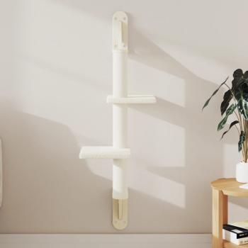 ARDEBO.de - Kratzbaum mit Kratzsäule Wandmontage Creme 108 cm