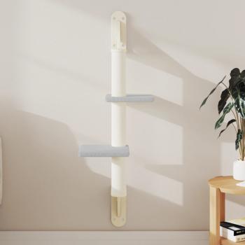 ARDEBO.de - Kratzbaum mit Kratzsäule Wandmontage Hellgrau 108 cm