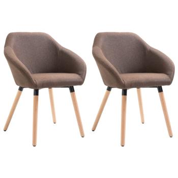 ARDEBO.de - Esszimmerstühle 2 Stk. Braun Stoff