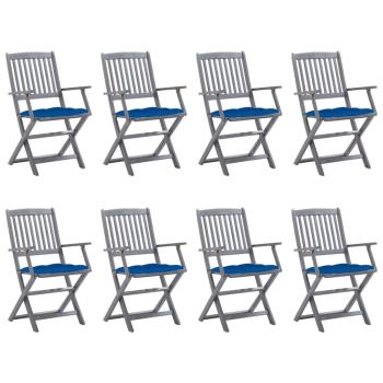 ARDEBO.de - Klappbare Gartenstühle 8 Stk. mit Kissen Massivholz Akazie