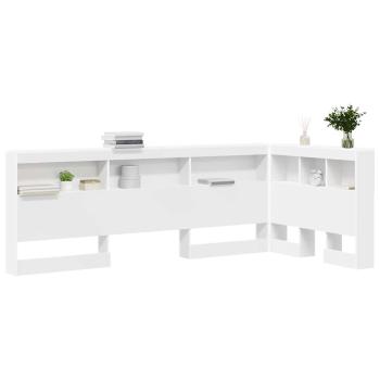 Aufbewahrungskopfteil mit Regal Weiß 80 cm Holzwerkstoff