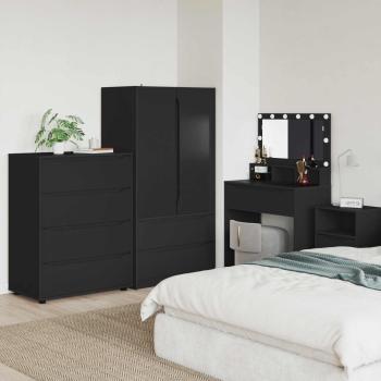 ARDEBO.de - Stauraumschränke 80 x 48 x 105 cm Holzwerkstoff Schwarz