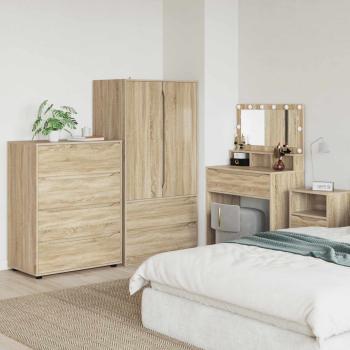 ARDEBO.de - Stauraumschränke 80 x 48 x 105 cm Holzwerkstoff Sonoma-Eiche