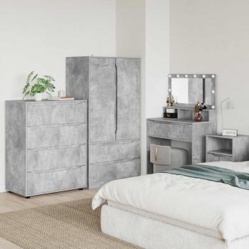 ARDEBO.de - Stauraumschränke 80 x 48 x 105 cm Holzwerkstoff Betongrau