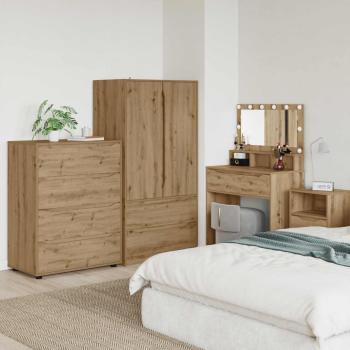 ARDEBO.de - Stauraumschränke 80 x 48 x 105 cm Holzwerkstoff Artisan-Eiche