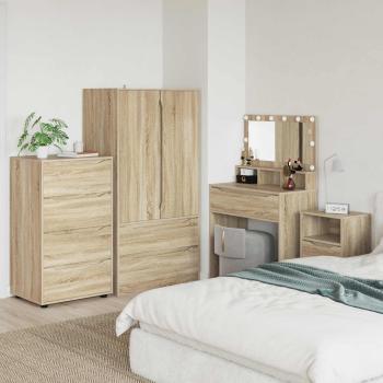 ARDEBO.de - Stauraumschränke 60 x 48 x 105 cm Holzwerkstoff Sonoma-Eiche