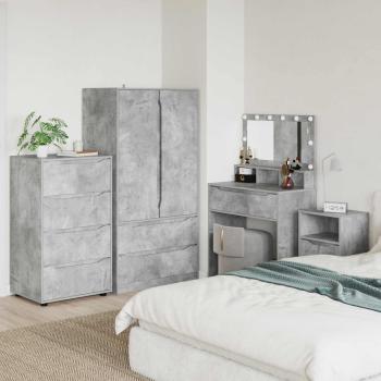 ARDEBO.de - Stauraumschränke 60 x 48 x 105 cm Holzwerkstoff Betongrau