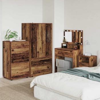 ARDEBO.de - Stauraumschränke 60 x 48 x 105 cm Holzwerkstoff Altholz