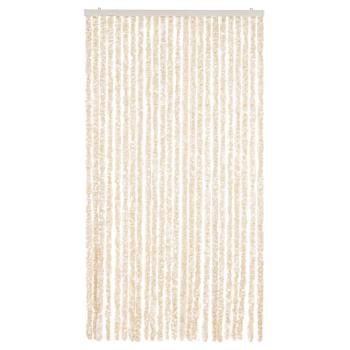 Fliegenvorhang Beige und Weiß 100x200 cm Chenille