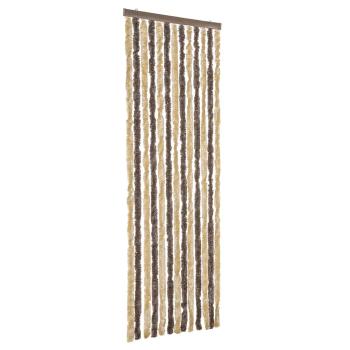 Fliegenvorhang Dunkelbraun und Beige 56x200 cm Chenille