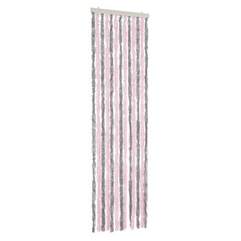 Fliegenvorhang Silbergrau und Rosa 56x185 cm Chenille