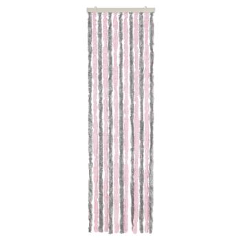 Fliegenvorhang Silbergrau und Rosa 56x185 cm Chenille
