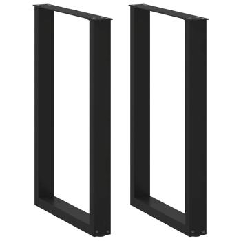 ARDEBO.de - Bartischbeine U-Form 2 Stk. Schwarz 60x(90-91) cm Stahl