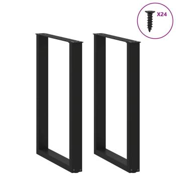 Bartischbeine U-Form 2 Stk. Schwarz 60x(90-91) cm Stahl