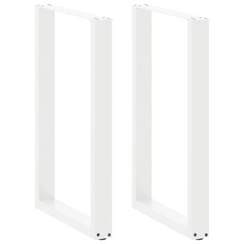 ARDEBO.de - Bartischbeine U-Form 2 Stk. Weiß 60x(90-91) cm Stahl