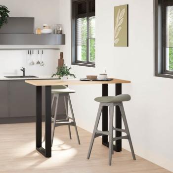 Bartischbeine U-Form 2 Stk. Schwarz 60x(100-101) cm Stahl