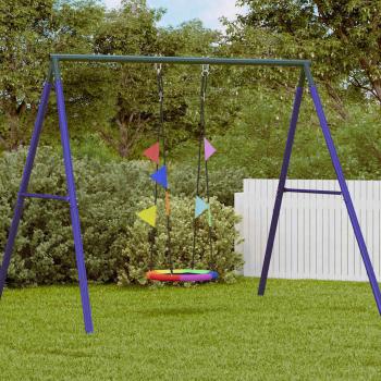 ARDEBO.de - Nestschaukel Blau 60 x 60 x 180 cm Polyester