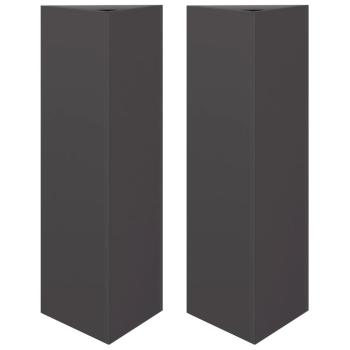 Pflanzkübel 2 Stk. Schwarz Dreieckig 30x26x75 cm Stahl
