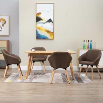 ARDEBO.de - Esszimmerstühle 4 Stk. Braun Stoff