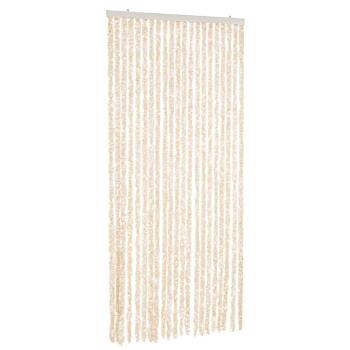 Fliegenvorhang Beige und Weiß 90x220 cm Chenille