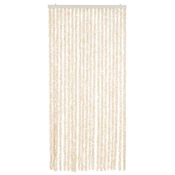 Fliegenvorhang Beige und Weiß 90x220 cm Chenille