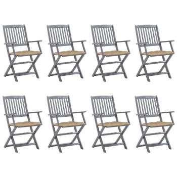 ARDEBO.de - Klappbare Gartenstühle 8 Stk. mit Kissen Massivholz Akazie
