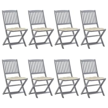 ARDEBO.de - Klappbare Gartenstühle 8 Stk. mit Kissen Massivholz Akazie