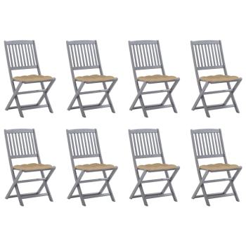 ARDEBO.de - Klappbare Gartenstühle 8 Stk. mit Kissen Massivholz Akazie