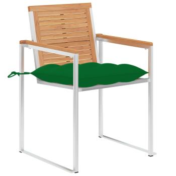 Gartenstühle 6 Stk. mit Kissen Massivholz Teak