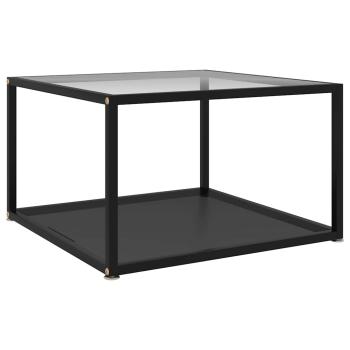 ARDEBO.de - Couchtisch Transparent und Schwarz 60x60x35 cm Hartglas
