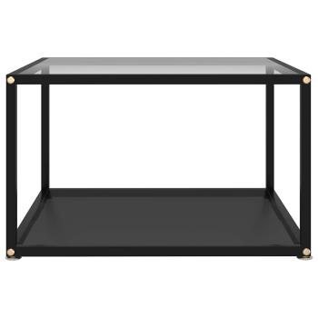 Couchtisch Transparent und Schwarz 60x60x35 cm Hartglas