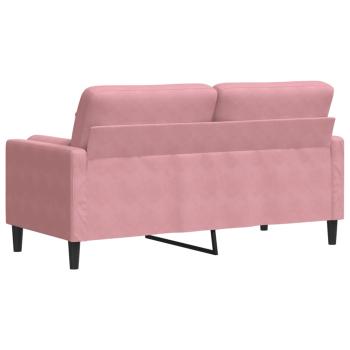 2-Sitzer-Sofa mit Zierkissen Rosa 140 cm Samt