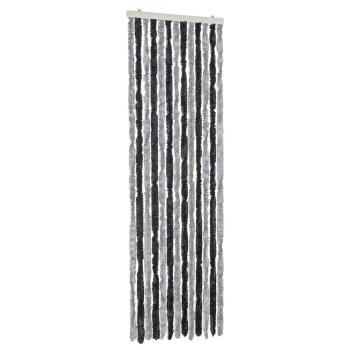 Fliegenvorhang Grau und Schwarz 56x185 cm Chenille