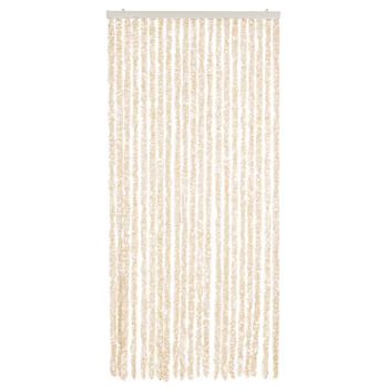 Fliegenvorhang Beige und Weiß 90x200 cm Chenille