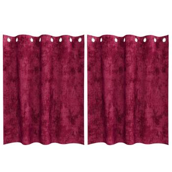 Samtvorhänge 2 Stk. Weinrot 140 x 140 cm Samt