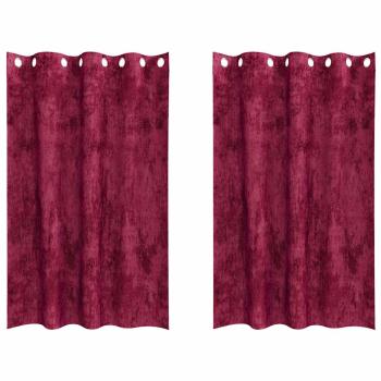 Samtvorhänge 2 Stk. Weinrot 175 x 140 cm Samt