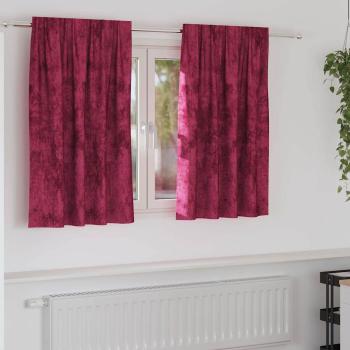 ARDEBO.de - Samtvorhänge 2 Stk. Weinrot 140 x 140 cm Samt