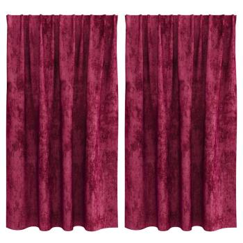 Samtvorhänge 2 Stk. Weinrot 140 x 140 cm Samt