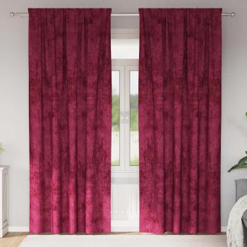 ARDEBO.de - Samtvorhänge 2 stk. Weinrot 225 x 140 cm Samt