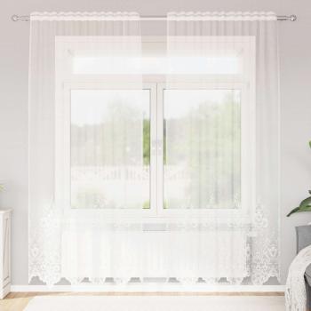 ARDEBO.de - Spitzenvorhang Weiß 200 x 150 cm Polyester