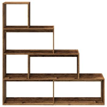 Raumteiler-B?cherregal 4 Stufen Altholz-Optik 143,5x29x143,5 cm
