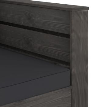 2-tlg. Garten-Lounge-Set mit Kissen Grau Imprägniertes Holz