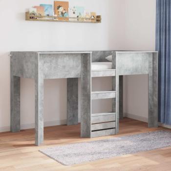 ARDEBO.de - Etagenbett für Kinder Beton Grau 75 x 190 cm Holzwerkstoff